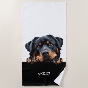 Serviette De Plage Cadeau drôle pour propriétaire de chien rottweiler