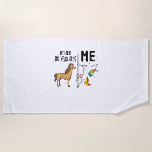 Serviette De Plage Cadeau licorne 80 ans anniversaire et moi autre