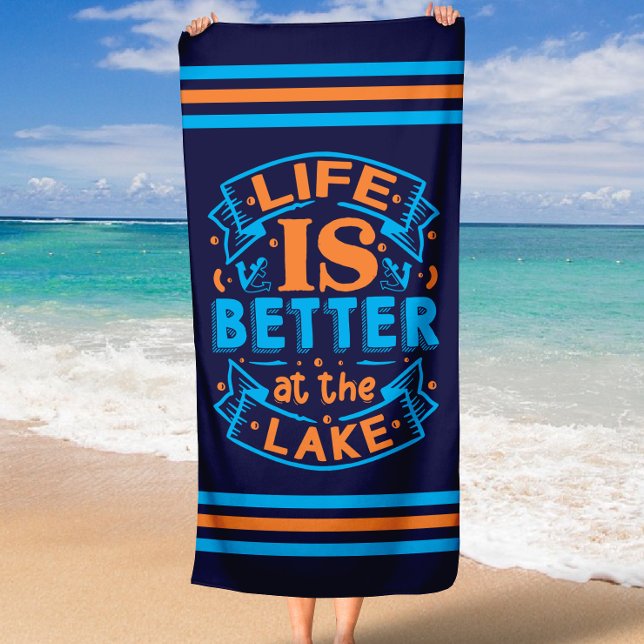 Serviette De Plage Cadeaux d'été mignons La vie est meilleure au lac (Cute Summer Gifts Life is Better at the Lake Beach Towel
)