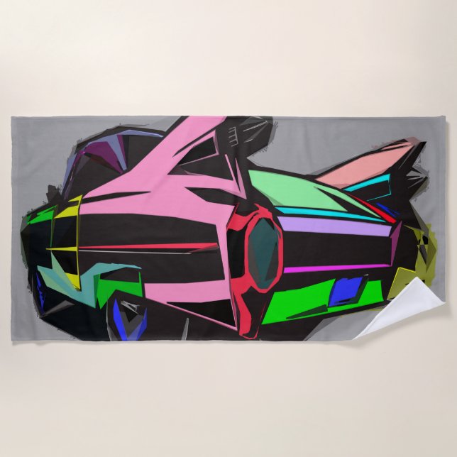 Serviette De Plage Cadillac coloré (Devant)