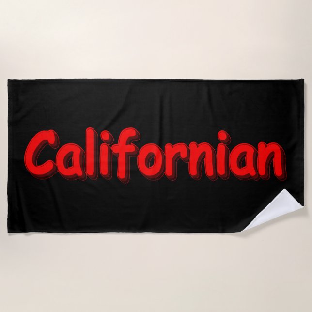 Serviette De Plage "Californian" Joli Design. Acheter maintenant (Devant)