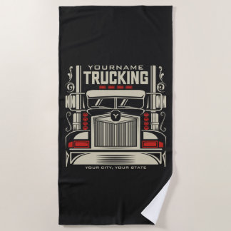 Serviette De Plage Camion personnalisé 18 Routeur BIG RIG Trucker 