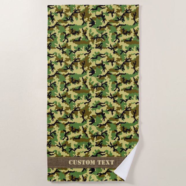 Serviette De Plage Camouflage Woodland (Devant)