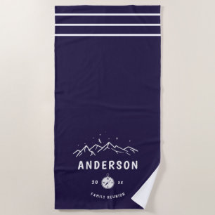 Serviette De Plage Camping rustique Réunion familiale personnalisée