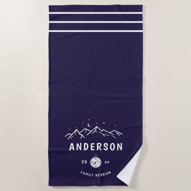 Serviette De Plage Camping rustique Réunion familiale personnalisée (Devant)