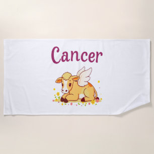 Serviette De Plage Cancer Vache zodiaque, Cancer mignon