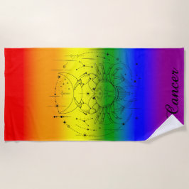Serviette De Plage Cancer Zodiac Fierté LGBTQ Design d'astrologie arc