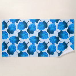 Serviette De Plage Canna Tropicanna Feuilles tropicaux en bleu