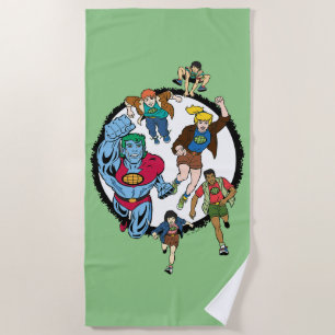 Serviette De Plage Captain Planet et les Planétètres Cercle Graphic