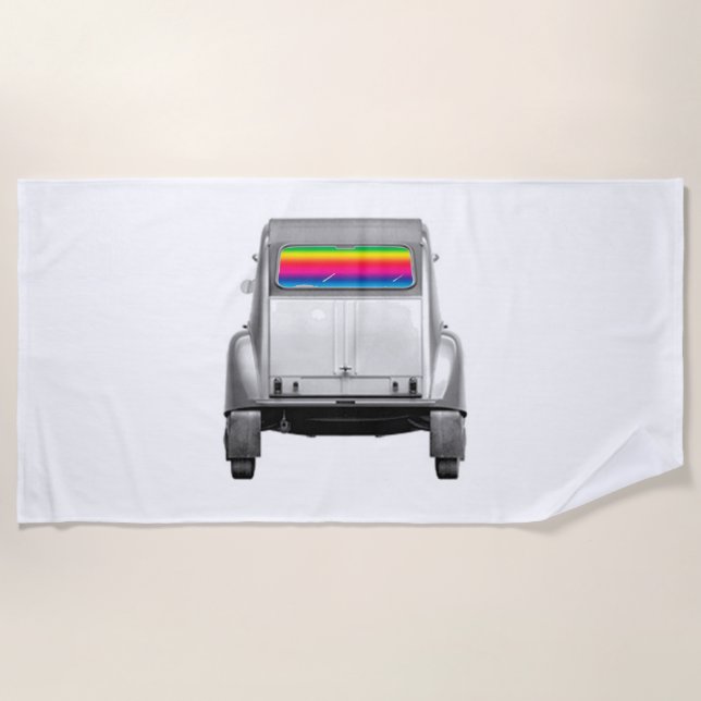 Serviette De Plage Car + rainbow (Devant)