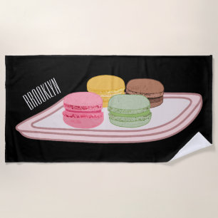 Serviette De Plage Caricature de Macaron
