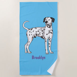 Serviette De Plage Caricature pour chien dalmate