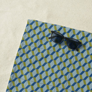 Serviette De Plage Carreaux portugais géométriques motif en couleurs