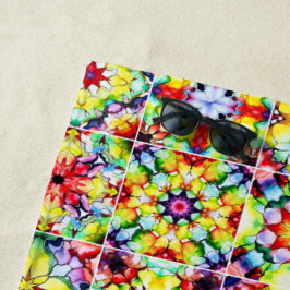 Serviette De Plage Carrelage méditerranéen, Carreaux d'encre d'alcool
