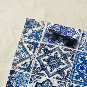 Serviette De Plage Carrelage méditerranéen, Portugais, Azulejo, Majol