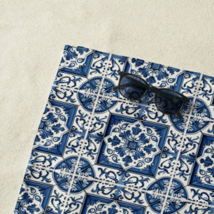 Serviette De Plage Carrelage méditerranéen, Portugais, Azulejo, Majol