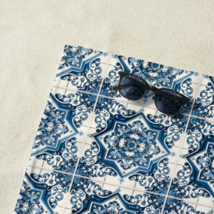Serviette De Plage Carrelage méditerranéen, Portugais, Azulejo, Majol