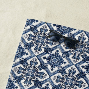 Serviette De Plage Carrelage méditerranéen, Portugais, Azulejo, Majol