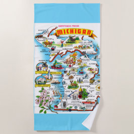 Serviette De Plage Carte du Michigan