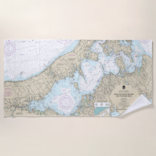 Serviette De Plage Carte du son et des baies peconiques de l'île Shel