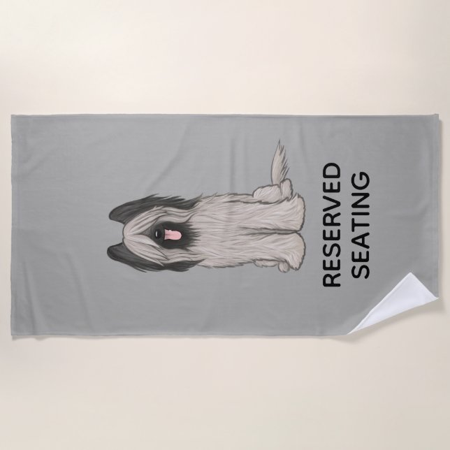 Serviette De Plage Carte mignonne avec texte personnalisé (Devant)