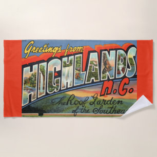 Serviette De Plage Carte postale NC vintage Highlands