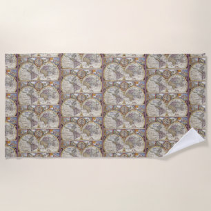 Serviette De Plage Carte vintage Thunder_Cove de voyageur du monde