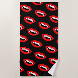 Serviette De Plage Cartoon Monster Vampire Lèvres pointes dents dents