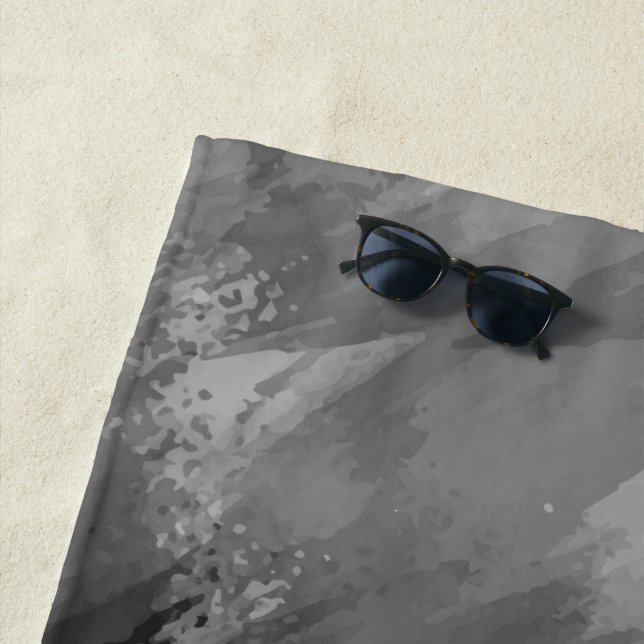 Serviette De Plage Cascade de l'aquarelle, nature 3 (En situation)