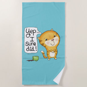 Serviette De Plage Cattitude - Cat déverse café