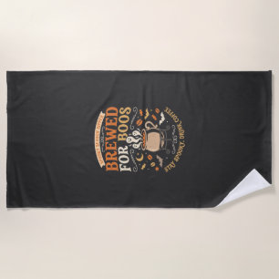 Serviette De Plage Célébration de fantômes de café d'Halloween