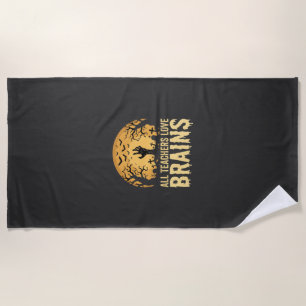 Serviette De Plage Cerveaux de professeurs d'Halloween