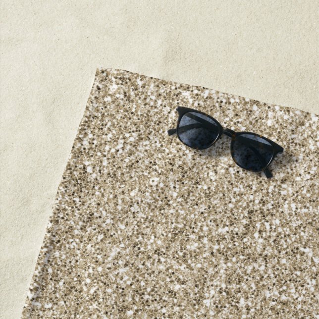 Serviette De Plage Champagne Gold Glitzy Parties scintillant (En situation)