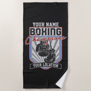 Serviette De Plage Champions de boxe personnalisés Boxer Fitness Gym