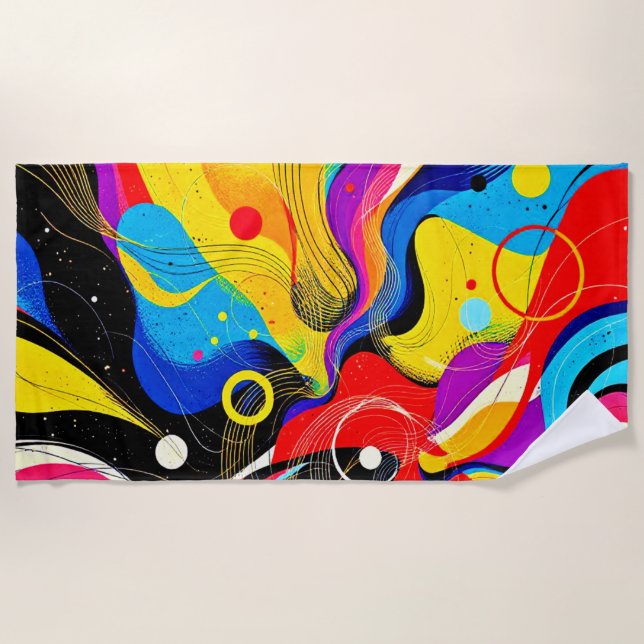 Serviette De Plage Chaos en Harmonie Art (Devant)