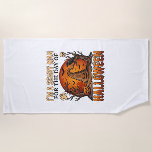 Serviette De Plage Chapeau de sorcière d'Halloween de l'homme effraya