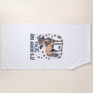 Serviette De Plage Chapeau Floral de Cheval de Derby Day Y’all