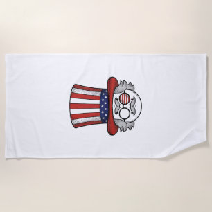 Serviette De Plage Chapeau haut de forme à l'envers patriotique visag