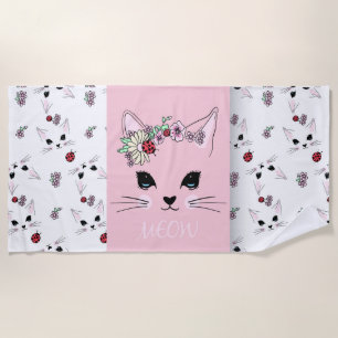 Serviette De Plage Chat artistique