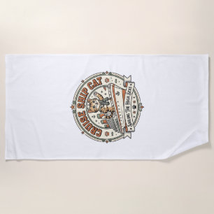 Serviette De Plage Chat de bateau de croisière Chat de bateau de croi
