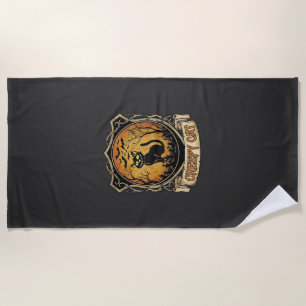 Serviette De Plage Chat effrayant Halloween Chauve-souris de cimetièr