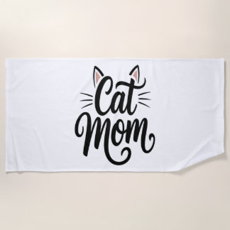 Serviette De Plage Chat Maman Whiskers et Oreilles