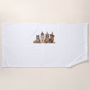 Serviette De Plage Chat mignon Halloween Kitty Halloween Animal Anima