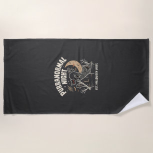 Serviette De Plage Chat Noir de Lune d'Halloween (2)