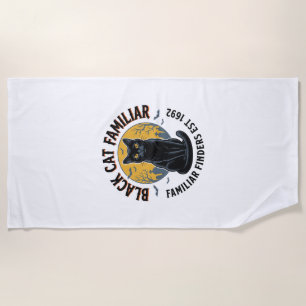 Serviette De Plage Chat Noir Familier Design de Sauvetage Halloween V