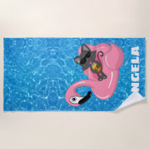 Chat personnalisé sur le nom du pool de Flamants r