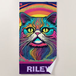 Serviette De Plage Chat zen moderne