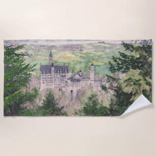 Serviette De Plage Château Retro Neuschwanstein en Allemagne