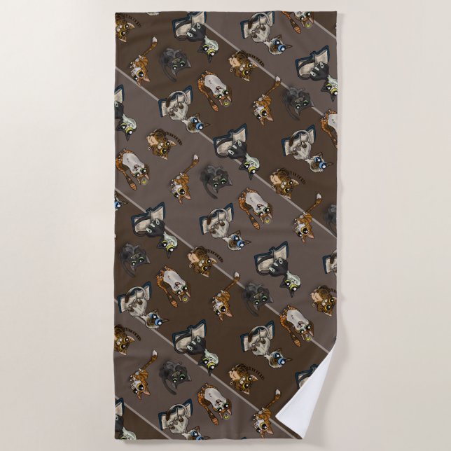 Serviette De Plage Chats d'étude utiles (Devant)