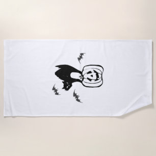 Serviette De Plage chauves-souris chat citrouille halloween